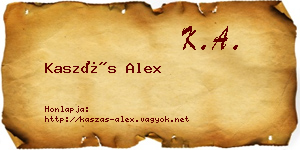 Kaszás Alex névjegykártya