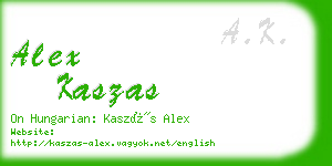 alex kaszas business card